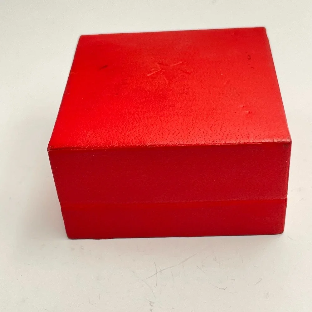 Vintage 80s Macy's Empty Red Gift Box Gold over Silver Tone Replacement Jewelry